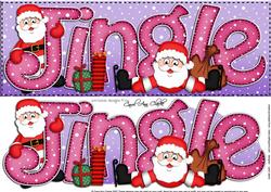 Large Dl Xmas Jingle with Santa Quick Card with 3D Decoupage