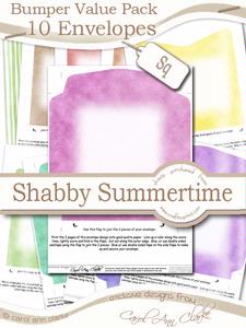 Bumper Value Pack of Square Envelopes in Shabby Summertime Colours