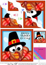 Thanksgiving Turkey Wavy Corner Side Stacker Topper