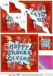 Thanksgiving Fall Leaves Wavy Corner Side Stacker Topper