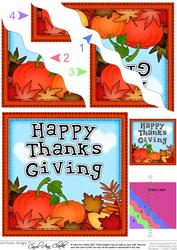 Thanksgiving Pumpkins Wavy Corner Side Stacker Topper