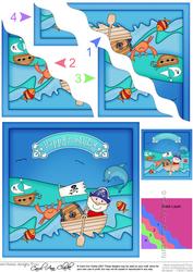 Birthday Pirates Ahoy Wavy Corner Side Stacker