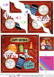 Birthday Just for Men Wavy Corner Side Stacker