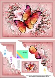 A5 Butterflies N Flowers Scallop Corner Side Stacker
