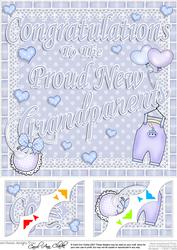 8 x 8 New Grandparents Scalloped Corner Topper