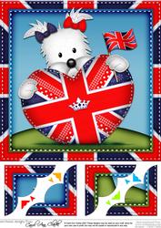 8x8 Jess Westie's Union Jack Flag Heart Scalloped Topper
