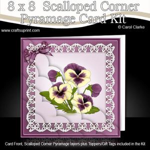 8 x 8 Pansy on Butterfly Lace Kit with Scalloped Corners