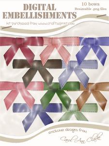 Pretty Rose Twill Bow Digital Embellishments