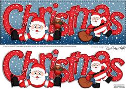 Large Dl Xmas Christmas with Santa Quick Card 3D Decoupage