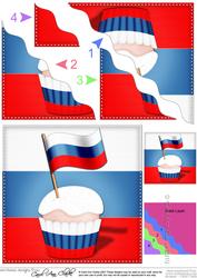 Flying the Flag Russia Cupcake Wavy Corner Side Stacker