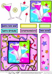 Cocktails Quick Card with Decoupage