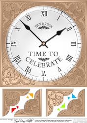 8 x 8 Time to Celebrate Clock Scalloped Corner Topper