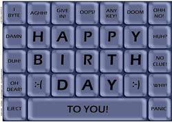 A4 Novelty Fun Computer Keyboard Greetings Card Topper