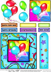 Balloons Quick Card with Decoupage