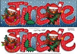 Large Dl Xmas Jingle with Robins Quick Card with 3D Decoupag
