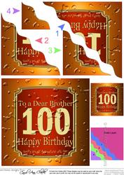 100th Birthday Brother Beer Label Wavy Corner