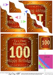 100th Birthday Husband Beer Label Wavy Corner Side Stacker