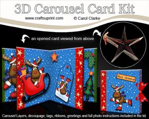 3D Christmas Rudolph Carousel Card Kit