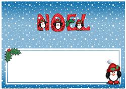 Xmas Noel Penguins Matching Large Dl Insert