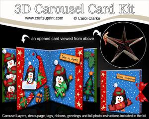cup359286_359 - 3D Christmas Penguins Carousel Card Kit