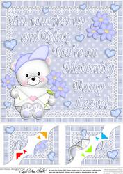 8 x 8 New Baby Maternity Leave Scalloped Corner Topper