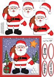 Xmas Santa Quick Card N 3D Decoupage