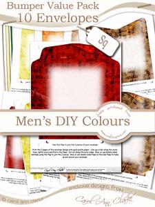 Bumper Value Pack of Square Envelopes in Men's DIY Colours