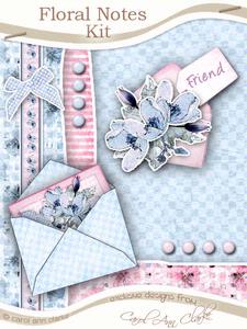 Floral Notes Pink & Blue Kit with Step by Step Decoupage