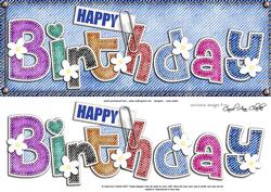 Large Dl Happy Birthday Denim N Daisies Quick Card Decoupage