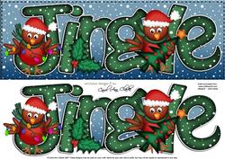 Large Dl Xmas Jingle with Robins Quick Card N 3D Decoupage