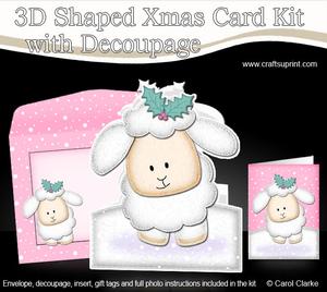 Xmas Lamb Shaped Card with Decoupage