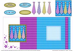Men's Ties Fold Back Card with Decoupage