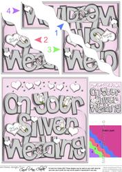 Silver Wedding Anniversary Wavy Corner Side Stacker