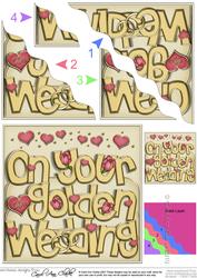 Golden Wedding Anniversary Wavy Corner Side Stacker