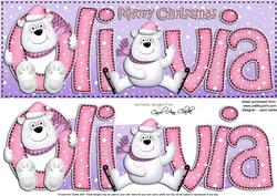Large Dl Olivia Quick Card with Polar Bears N 3D Decoupage