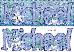 Large Dl Michael Quick Card with Snowmen N 3D Decoupage