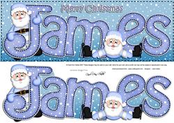 Large Dl James Quick Card with Santa N 3D Decoupage