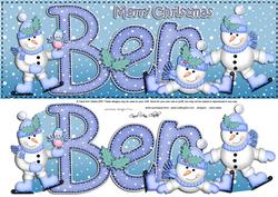 Large Dl Ben Quick Card with Snowmen N 3D Decoupage