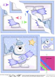 Xmas Polar Bear's Cracker Wavy Corner Side Stacker