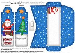 Xmas Santa Got Stuck Bookmark Card N Envelope