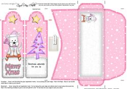 Xmas Sledging Westie Dog Bookmark Card N Envelope