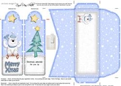 Xmas Sledging Ben Polar Bear Bookmark Card N Envelope