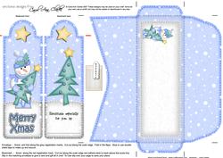 Xmas Snowman's Tree Bookmark Card N Envelope