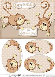 A5 Chunky Monkey Envelope Edge Oval Pyramage Topper