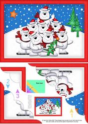 A5 Xmas Polar Bears Scallop Corner Side Stacker