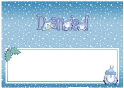 Xmas Daniel with Penguins Matching Large Dl Insert
