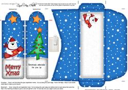 Xmas Polar Bear's Cracker Bookmark Card N Envelope