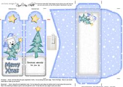 Xmas Westie Dog's Xmas Tree Bookmark Card N Envelope
