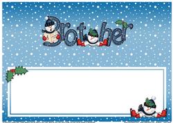 Xmas Brother with Snowmen Matching Large Dl Insert