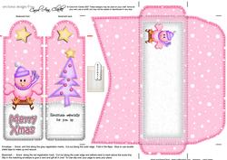 Xmas Sledging Little Birdie Bookmark Card N Envelope